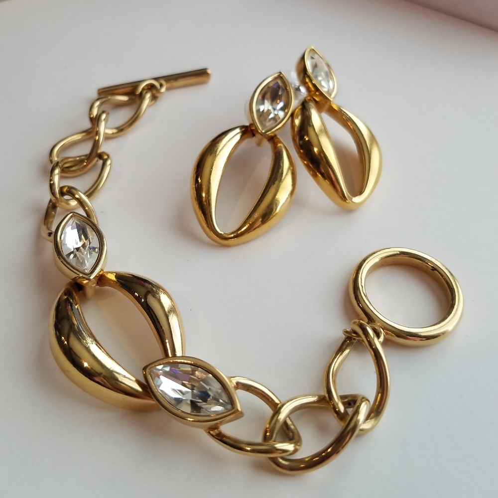 AUTHENTIC Swarovski Gold plated bracelet - Picture 13 of 16